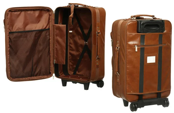 Amerileather Brown Leather 3-Piece Traveler Set