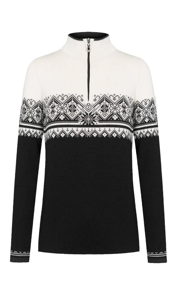 Dale of Norway Women's St. Moritz Feminine Sweater - Small - Black, White, Dark Charcoal