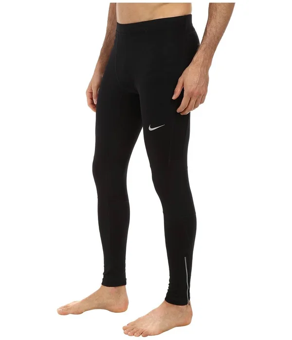 Nike Essentials Power Running Tights Triple Black Reflective 644256 011 Us Sz M