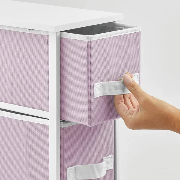mDesign Narrow Dresser Storage Organizer Tower, 4 Drawers