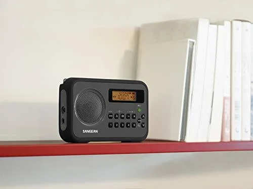Sangean PR-D18BK AM/FM/Clock Portable Digital Radio with Protective Bumper Black