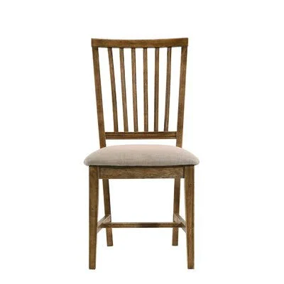 Side Chair (Set-2), Tan Linen & Weathered Oak (2Pc/1Ctn) Gracie Oaks