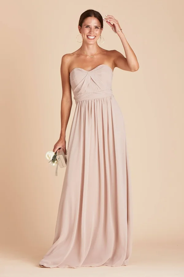 Birdy Grey Grace Convertible Chiffon Bridesmaid Dress in Taupe XXL, Taupe