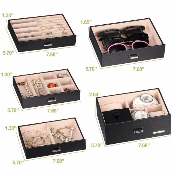 Homde 2 in 1 Huge Jewelry Box/organizer/case with Small Travel Case, Gift for or
