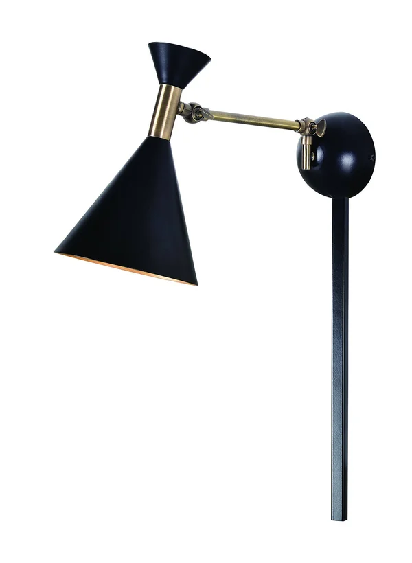 Kenroy Home Arne Black Swing Arm Light 93790BL