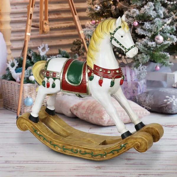 Exhart LED Christmas Rocking Horse with Timer Garden Statue