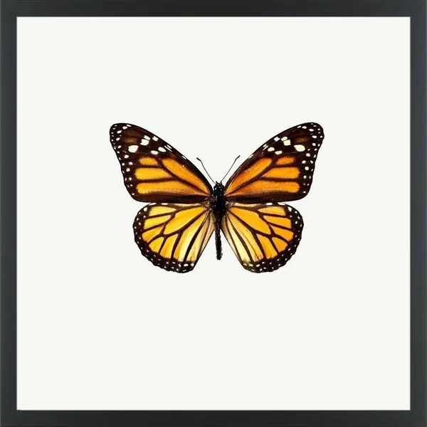 Easy Art Prints PhotoINC Studio's 'Yellow Butterfly' Premium Canvas Art - 12 x 12 - Classic Black Frame