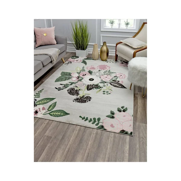 Rugs America Valentina Rose Garden Gray 8 ft. x 10 ft. Area Rug