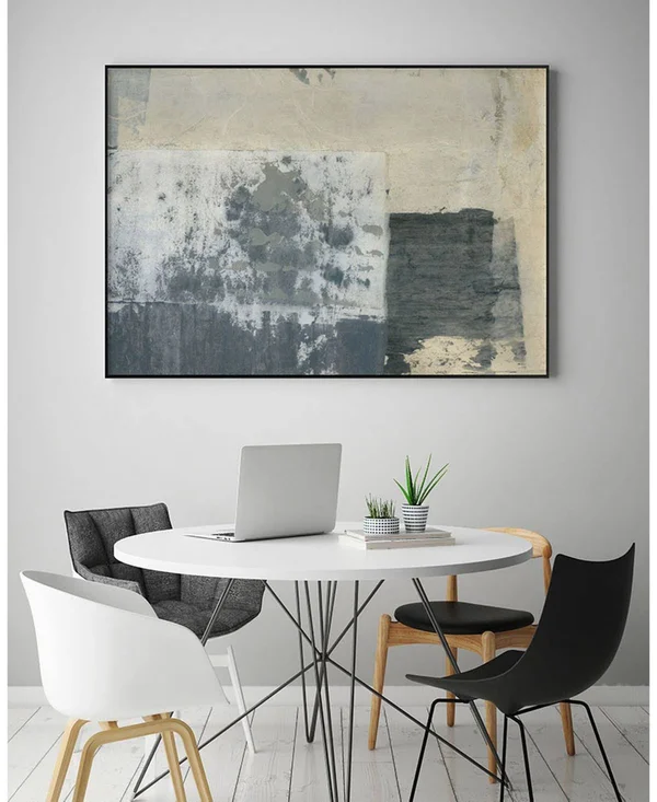 Giant Art 14x22 x 11x22 Shades of VI Art Block Framed Canvas - Tan