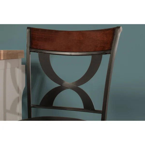 Copper Grove Essonnes Pewter/Black Metal/or Vinyl Swivel Counter-Height Stool - Single - Counter Height