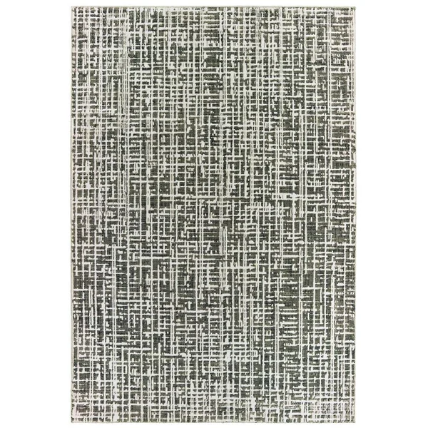 AVERLEY Home Brayden Grey/Ivory 10 ft. x 13 ft. Distressed Striped Area Rug
