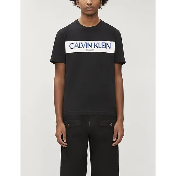 Calvin Klein Stripe Logo Cotton-jersey T-Shirt