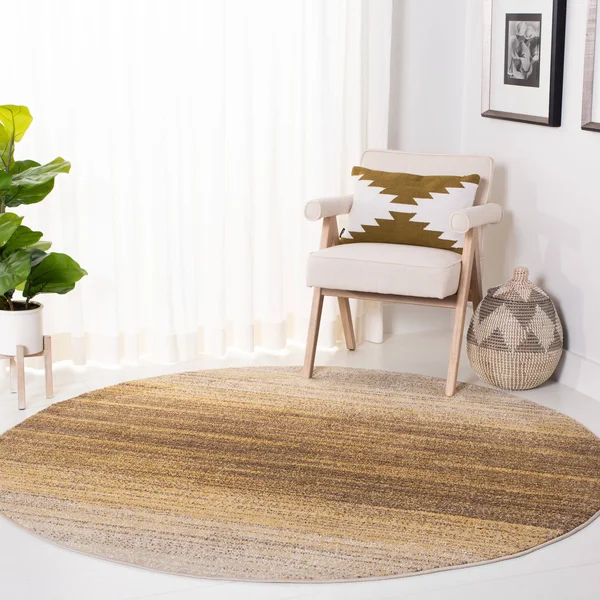 Safavieh Adirondack Rug Collection ADR142D - Gold, Ivory - 6& x 6& Round
