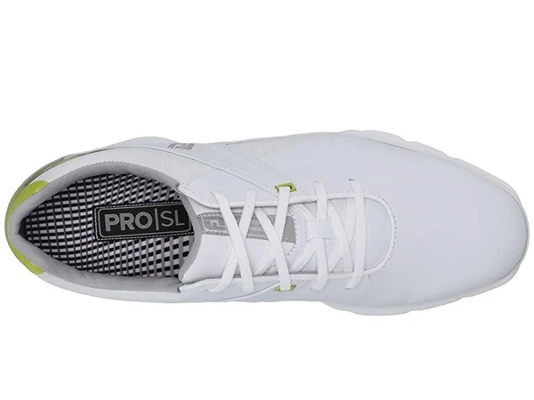 FootJoy Men's Pro|SL Spikeless Golf Shoes Size 12, White/Lime