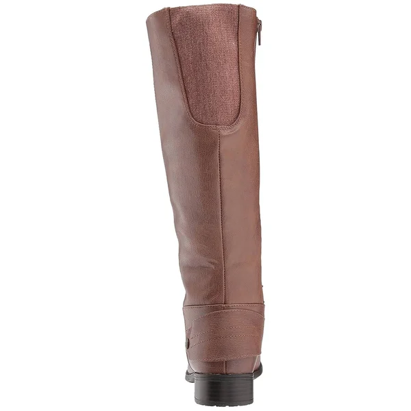LifeStride Women's Xandy Riding Boot Wide Calf - Size: 6.5, Dark Tan PU