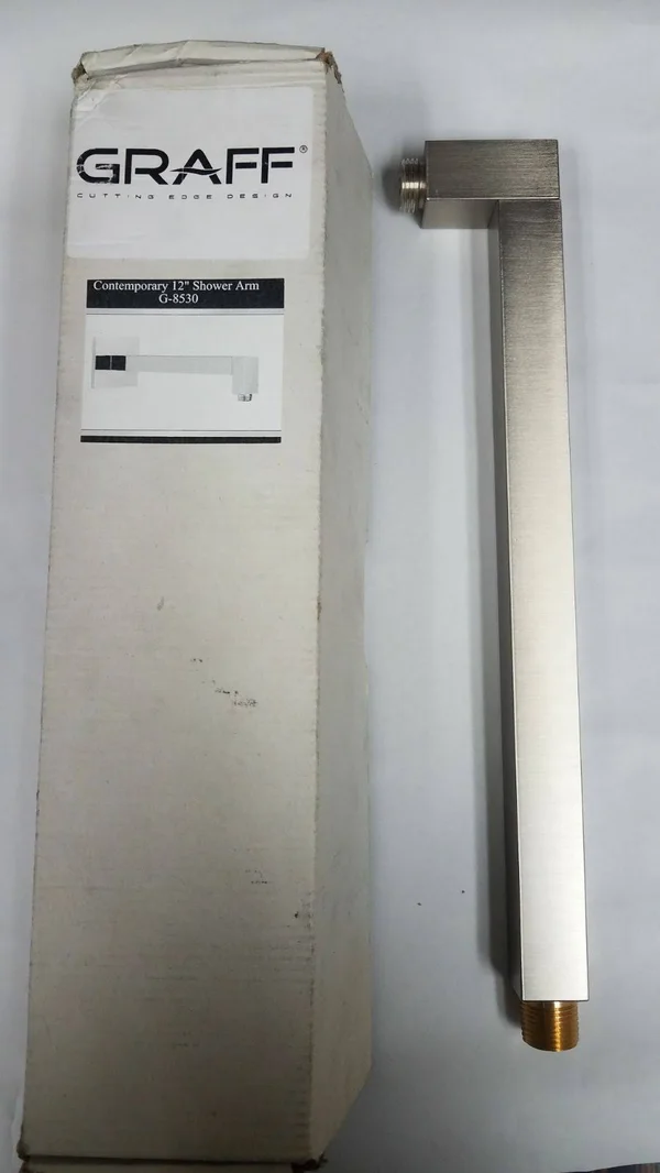 Graff G-8530-SN Contemporary 12x22 Shower Arm - Steelnox