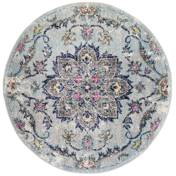 Home Dynamix Nova Astoria Medallion Area Rug - Gray, 5&2 inch Round