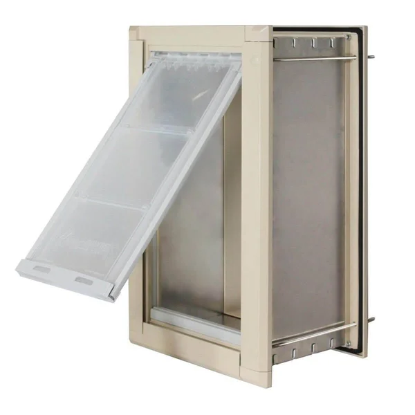 Endura Flap Wall Mount Pet Door Small, Double Flap, Tan