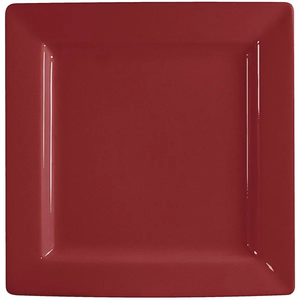 International Tableware EL-9-RH Elite Harvest 9 1/8x22 Square Rhubarb Wide Rim Porcelain Plate - 12/Case