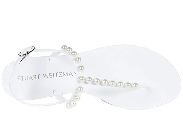 Stuart Weitzman Goldie Jelly - White - Flat Sandals