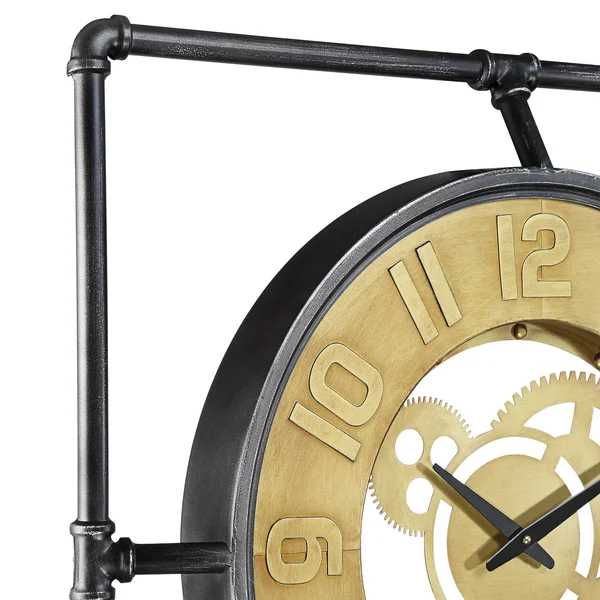 River Parks Studio Callan 26x22 Wide Industrial Iron Wall Clock