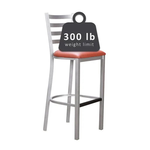 Linon Lassiter Metal Set of Two Barstools in Silver - CYMX2142