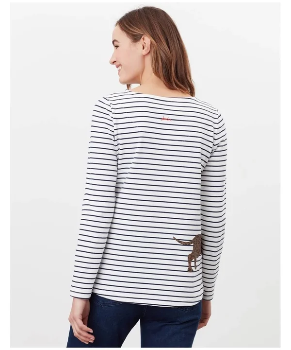 Joules Harbour Dachshund Dog Print Long Sleeve Knit Jersey Top - 4