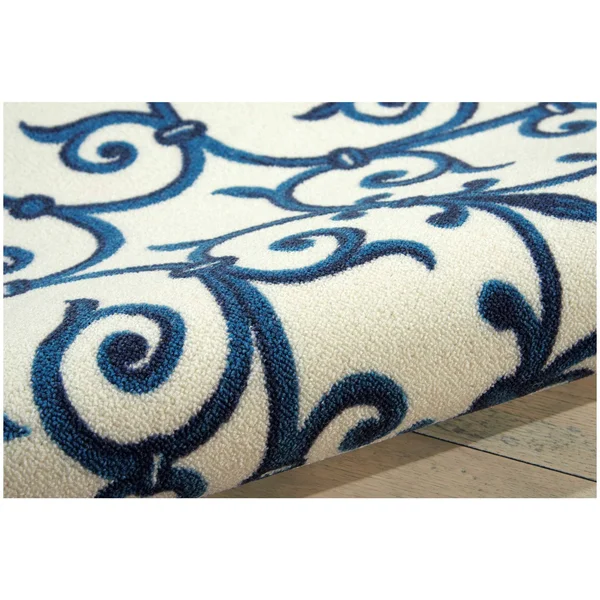 Nourison Home & Garden RS093 Area Rug, Blue, 7&9x22 x 10&10x22