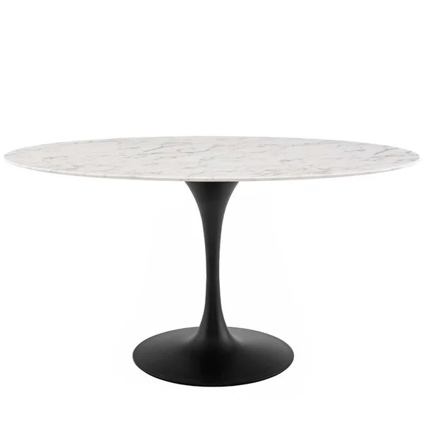 Hawthorne Collections 60x22 Oval Artificial Marble Top Dining Table in White - HC-4864-1995457