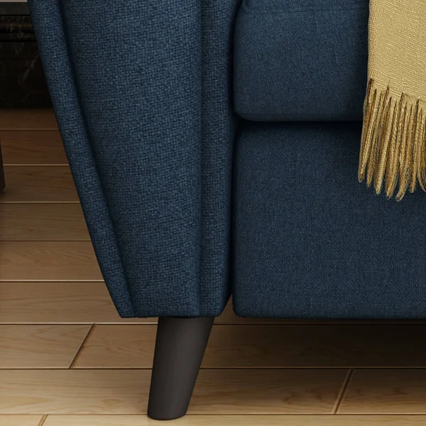 Emily Buttoned Traditional Dark Grey Fabric 3 Seater Sofa