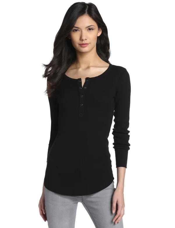 Splendid Women's Forever Henley Black