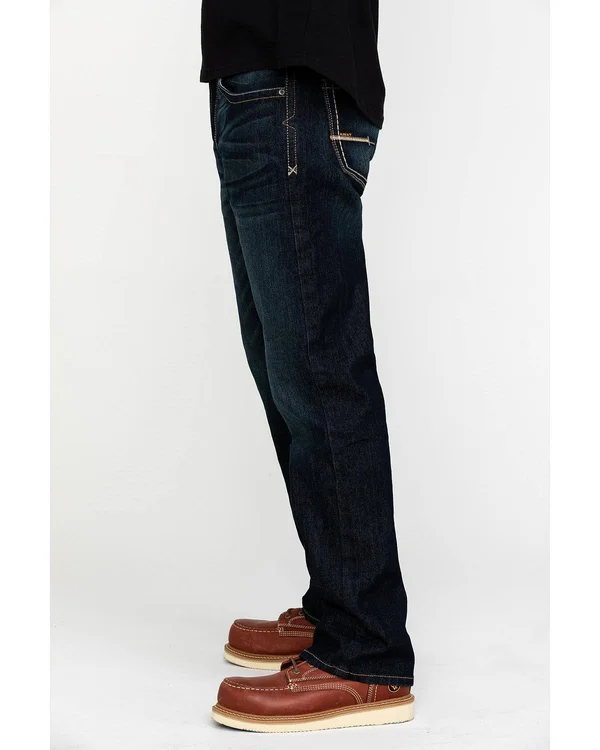Ariat Men's Rebar M5 Slim DuraStretch Edge Stackable Straight Leg Jeans, 10028691, Cobalt
