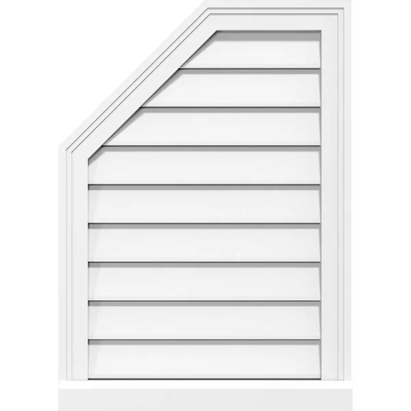 Ekena Millwork GVPOL22X3603SF 22x22W x 36x22H Octagonal Surface Mount PVC Gable Vent: Functional, w/ 2x22W x 2x22P Brickmould Si