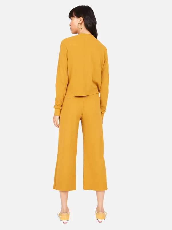 Organic Thermal Wide Leg Pant Turmeric - S