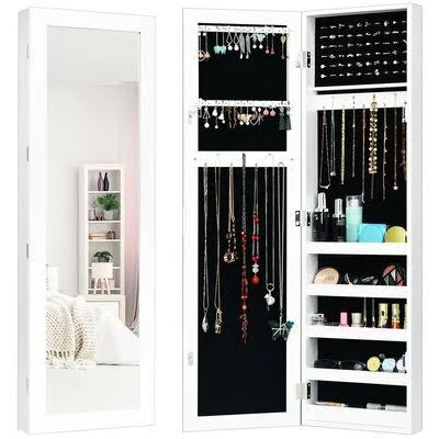 Esaie Over The Door Jewelry Armoire with Mirror Latitude Run