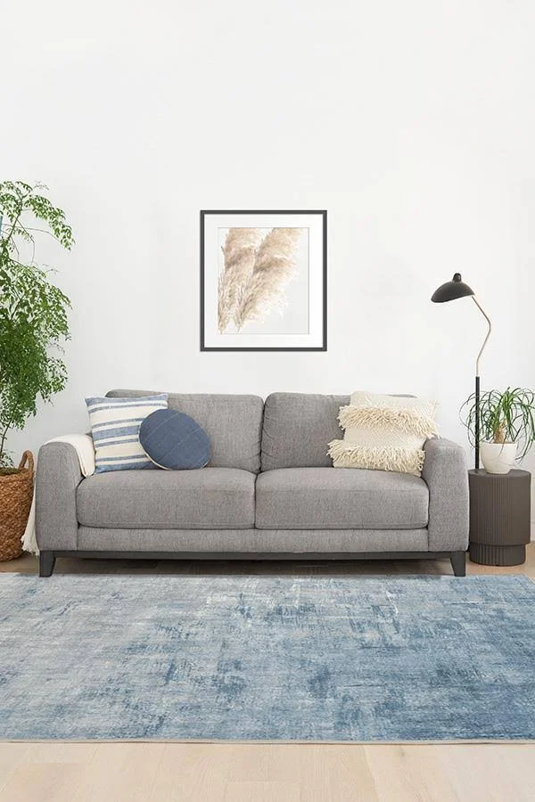 3&x5& - Machine Washable Area Rug, Kid & Pet Friendly, Indoor Rug, Impasto Slate Blue Rug, Ruggable