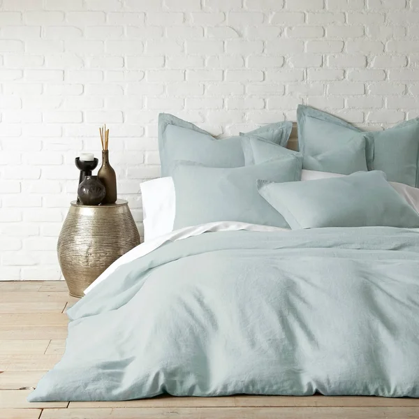 Levtex Home Washed Linen King Duvet Cover Blue
