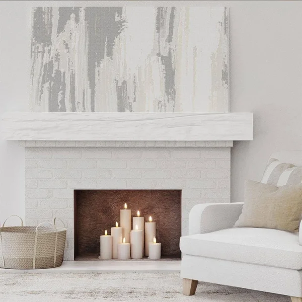 Ekena Millwork MANURW06X08X48UN 6x22H x 8x22D x 48x22W Riverwood Faux Wood Fireplace Mantel, Factory Prepped, Ready for Paint