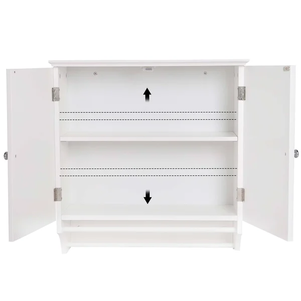 Veikous 24.4 in. W x 8.6 in. D x 23.6 in. H White Wooden Wall Mounted Bathroom Cabinet Storage Organizer