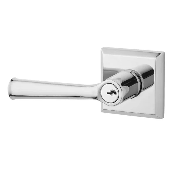 Baldwin EN.FED.TSR Keyed Entry Federal Leverset Single Cylinder ;Polished Brass