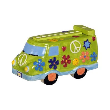 Israel Giftware Design Ceramic Peace Van Menorah - Black