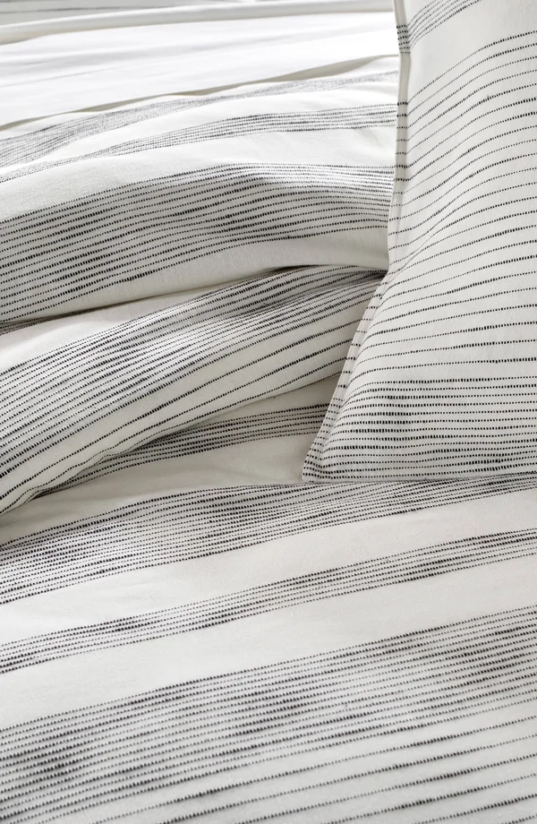 Dkny Pure Woven Stripe Duvet - Full/Queen - Ivory/ Black