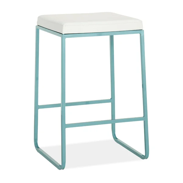 Room & Board, Modern Collins Counter Stool in Pistel Leather in Grey w/ Onyx Gloss Frame