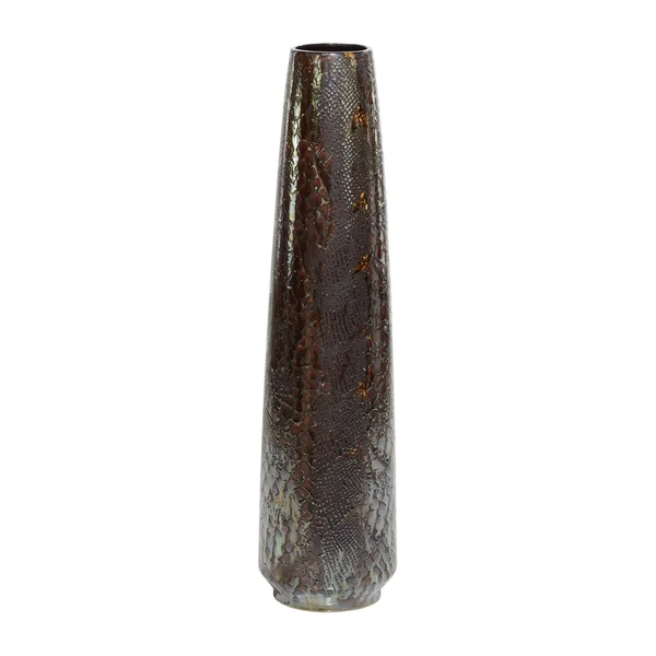 Silver Ceramic Contemporary Vase 31 x 8 x 8 - 8 x 8 x 31