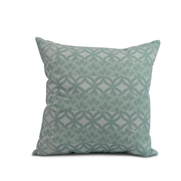 Contemporary Home Living 16” Aqua Blue Decorative Nautical Indoor Throw Pillow with Greeko Simple Design - Down Alternative Fill