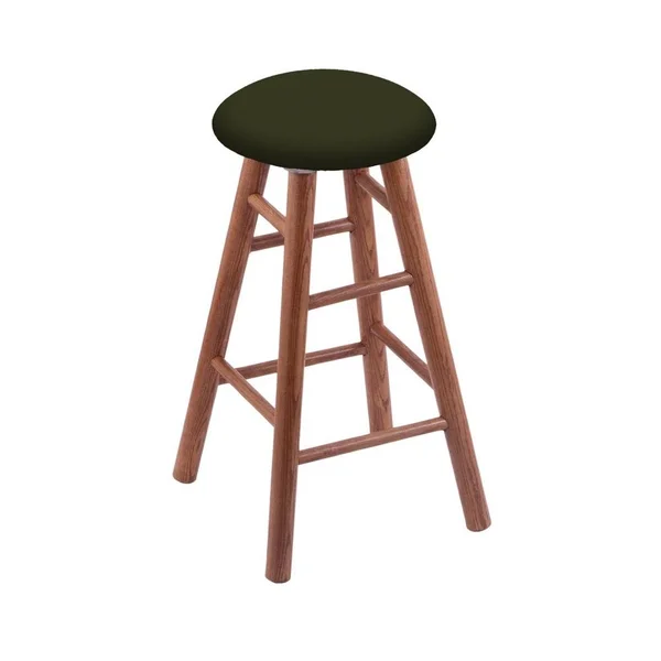 Holland Bar Stool Oak Round Cushion 30x22 Swivel Bar Stool with Smooth Legs - Medium Finish, and Canter Pine Seat