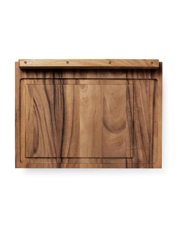 Ironwood Gourmet 28195 Double-Sided Countertop Pastry/Cutting Board with Gravy Groove - Acacia Wood, 23.75 x 17.25 x 1.25 inches