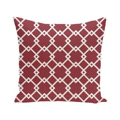 E by Design Link Lock Geometric Print Outdoor Pillow Size: 18x22 H x 18x22 W x 1x22 D, Color: Brick