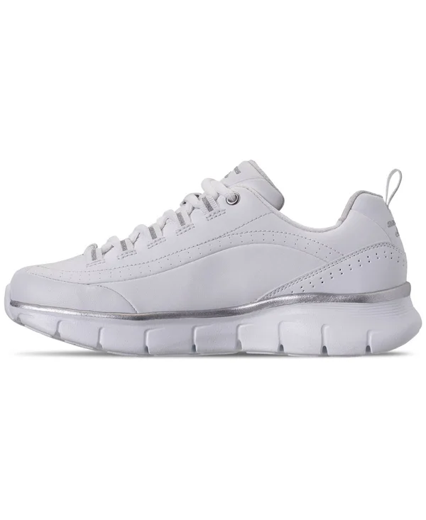 Skechers Women's Synergy 3.0 Sneaker, White/Silver