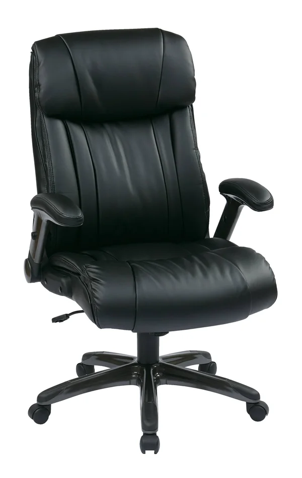 Office Star ECH Series Eco Leather Office Chair, Titanium/Black